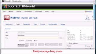 Ep.  37 RSBlog!  - Joomla! blogging extension - backend presentation