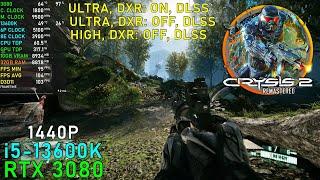 Crysis 2 Remastered: RTX 3080 - 13600K | 1440P [Ultra, DXR, DLSS]