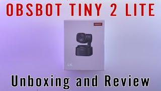 The new Obsbot Tiny 2 lite webcam unboxing and review.