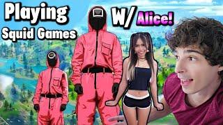 Mike Plays Fortnite Squid Game With Alice