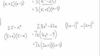 Factorisation using Difference of 2 Squares