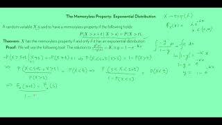 Memoryless Property and the Exponential Distribution