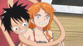 Luffy wraps himself around Nami | One Piece
