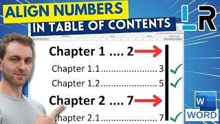 MS Word: Align page numbers in table of contents  1 MINUTE