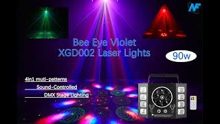 Bee Eye Violet XGD002 Laser Lights 4in1 Sound-Controlled  DMX Stage Lighting for Club