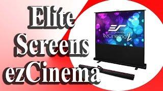 Elite Screens ezCinema 2 |  Portable Manual Floor Pull Up with Scissor Backed Projector Screen