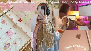 VLOG  productive days in my life: school reset, hobbies, planner organization & ipad unboxing