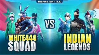 White444 Squad Vs Indian Legends || Free Fire Insane Clash Squad battle b/w India Vs Mena Server