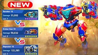 NEW WEAPON Revoker 16 vs Ember Gun 16 vs Repeater 16 with Panther - Mech Arena Robots