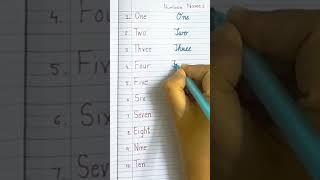 Number names print vs cursive handwriting #number #shorts #1to10 #cursive