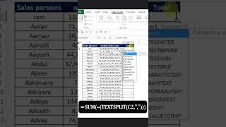 Sum comma separated values in excel