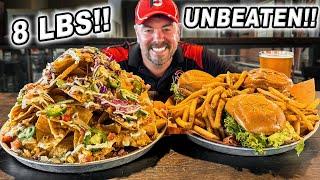 Florida's Undefeated 8lb American "Icon" Burger Challenge w/ a 4lb Mountain of Nachos!!