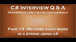 Reverse each word in a string using c#