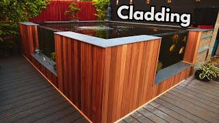 Blocks To Beauty: STUNNING Red Cedar KOI POND Cladding