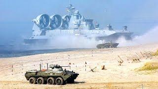 Giant Russian Zubr-class LCAC Hovercraft in Action