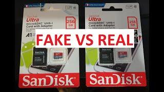 FAKE VS REAL (SanDisk Ultra 256 GB microSDXC Memory Card) comparison