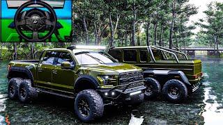 Hennessey VelociRaptor 6X6 & G63 AMG 6X6 CONVOY - OffRoad | Forza Horizon 5 | Thrustmaster T300RS GT