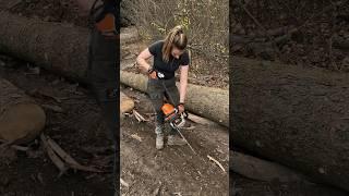 Girl with a chainsaw | Beautiful Tractors #shorts #tractor #viral