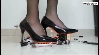 High heels crush my son's toy cars