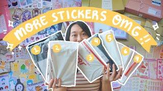 HUGE STICKER HAUL pt.2  local sticker businesses Shopee Philippines | unboxing studio vlog