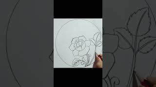 Rose Flower In Circle / Gulab Ka Alekhan For Exam #shorts