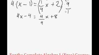 Equations With Fractions - Multiple Steps #1