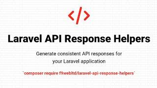 Laravel Package For Standard API Responses