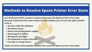 How to fix Epson printer error state?