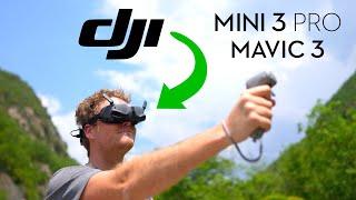 Flying the DJI Mini 3 Pro and Mavic 3 with the DJI FPV Goggles 2