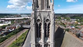 St Walburge's Church Spire Preston drone ascent / descent (Parrot Bebop 2)