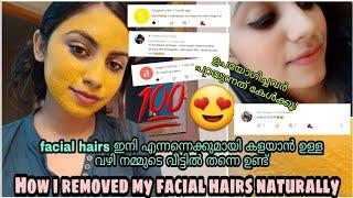 How to remove facial hair naturally at home | malayalam | Permenant hair removal