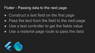 Flutter - Passing data to the next page