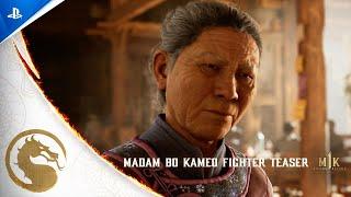 Mortal Kombat 1: Khaos Reigns - Madam Bo Kameo Fighter Teaser Trailer | PS5 Games