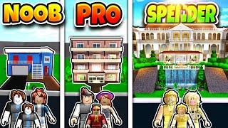 Roblox NOOB vs PRO vs ROBUX SPENDER FAMILY HOTEL BUILD CHALLENGE in BLOXBURG