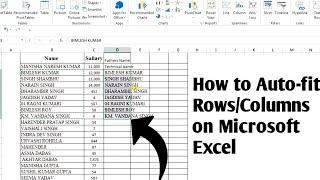 How to Auto-fit Columns/Row/Tables on Microsoft Excel within One Minute Urdu/Hindi