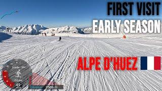 [4K] Skiing Alpe d'Huez, First Ever Visit - Early Season, France, GoPro HERO11