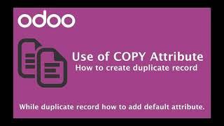 How to use Copy or Duplicate Method in Odoo | Learn OpenERP | Odoo