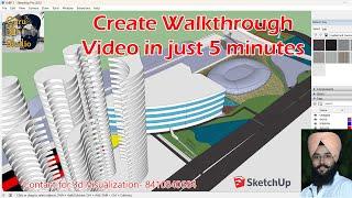 How to Create a Walkthrough video in SketchUp | SketchUp 3d animation tutorial