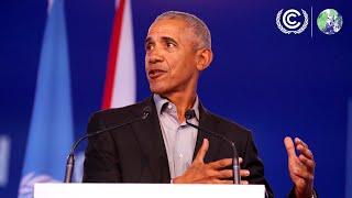 Barack Obama at #COP26: "We can secure a better future" | UN Climate Change