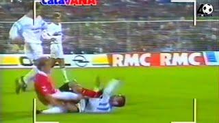 Entrada arrepiante de Jonas Thern sobre Mozer no Benfica x Marseille de 1990