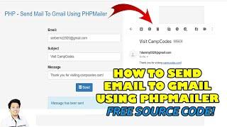 How to Send Email To Gmail Using PHPMailer in PHP | Free Source Code Download