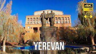 Yerevan, Alek Manukyan St, Yerevan State University. Walking Tour 4K 60fps with Binaural Sound.