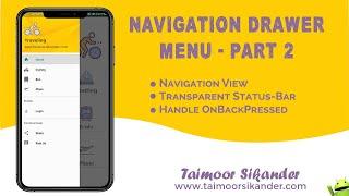 Android Navigation Drawer Menu Material Design |  Navigation Drawer Android Studio - Part 2