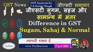 Difference in GST Sugam , Sahaj and Normal  Return