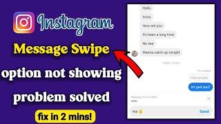 Instagram Message Swipe reply option not working || message swipe reply not showing || fix problem
