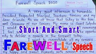 Farewell speech in English | Goodbye speech | Best farewell speech for seniors students by junior