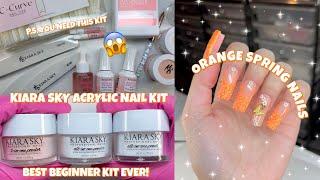 TRYING THE BEST ACRYLIC NAIL KIT FOR BEGINNERS | KIARA SKY ACRYLIC KIT | EASIEST ACRYLIC NAILS