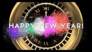 HAPPY NEW YEAR COUNTDOWN CLOCK ( v 204 ) Timer with sound Effects + Fireworks 2020 4k