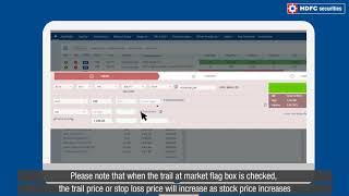 Trailing Stop-loss Order (TSL) with Book Profit | HDFC Securities