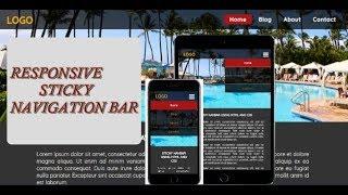 RESPONSIVE STICKY NAVIGATION BAR USING HTML AND CSS ONLY (No Javascript)